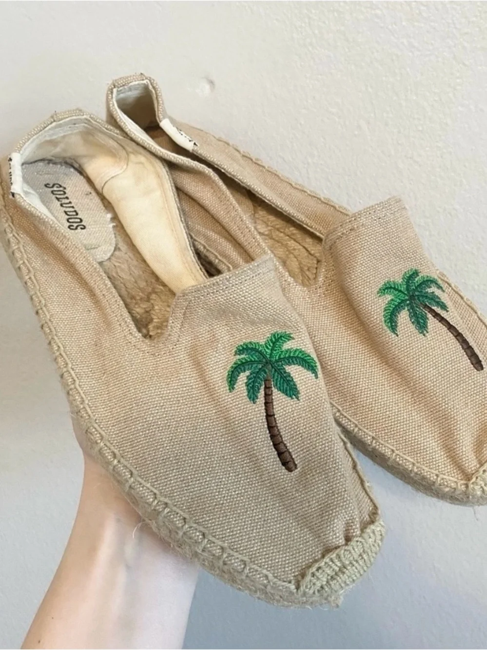 Soludos Safari Palm Tree Smoking Slipper Espadrille Flat Shoe Size Women's US 9